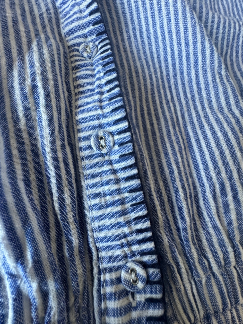 Calypso St. Barth Linen Blend Striped Peplum Button Front Blouse Medium - Picture 7 of 13